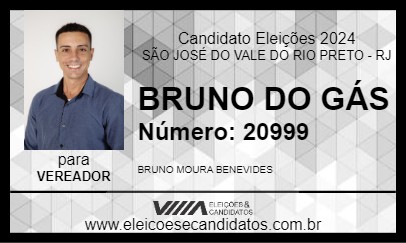 Candidato BRUNO DO GÁS 2024 - SÃO JOSÉ DO VALE DO RIO PRETO - Eleições