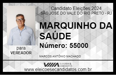 Candidato MARQUINHO DA SAÚDE 2024 - SÃO JOSÉ DO VALE DO RIO PRETO - Eleições