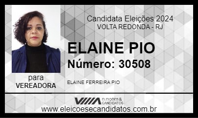 Candidato ELAINE PIO 2024 - VOLTA REDONDA - Eleições