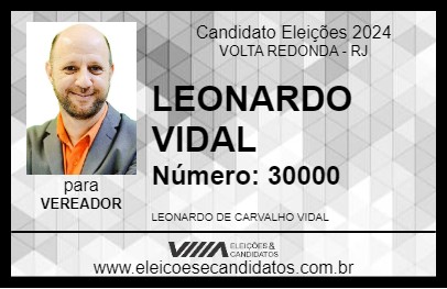 Candidato LEONARDO VIDAL 2024 - VOLTA REDONDA - Eleições