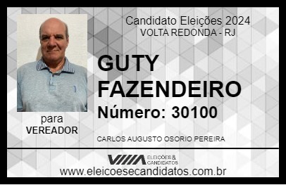 Candidato GUTY FAZENDEIRO 2024 - VOLTA REDONDA - Eleições