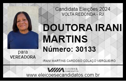 Candidato DOUTORA IRANI MARTINS 2024 - VOLTA REDONDA - Eleições