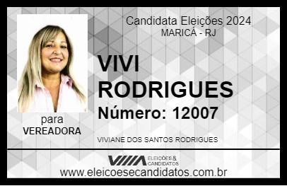 Candidato VIVI RODRIGUES 2024 - MARICÁ - Eleições