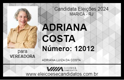 Candidato ADRIANA COSTA 2024 - MARICÁ - Eleições