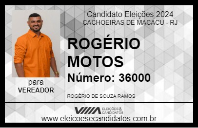 Candidato ROGÉRIO MOTOS 2024 - CACHOEIRAS DE MACACU - Eleições