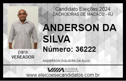 Candidato ANDERSON DA SILVA 2024 - CACHOEIRAS DE MACACU - Eleições