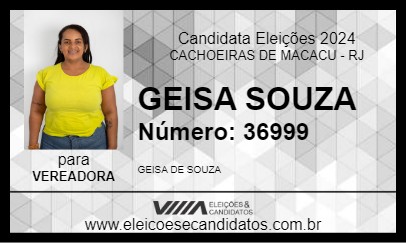 Candidato GEISA SOUZA 2024 - CACHOEIRAS DE MACACU - Eleições