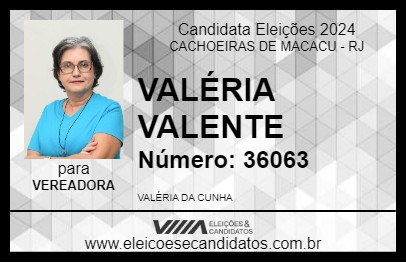 Candidato VALÉRIA VALENTE 2024 - CACHOEIRAS DE MACACU - Eleições