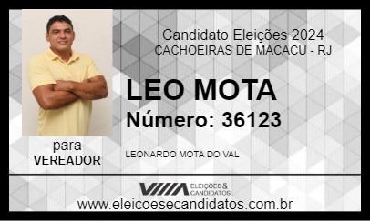 Candidato LEO MOTA 2024 - CACHOEIRAS DE MACACU - Eleições