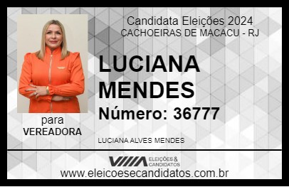 Candidato LUCIANA MENDES 2024 - CACHOEIRAS DE MACACU - Eleições