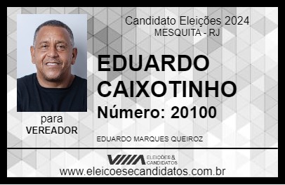 Candidato EDUARDO CAIXOTINHO 2024 - MESQUITA - Eleições