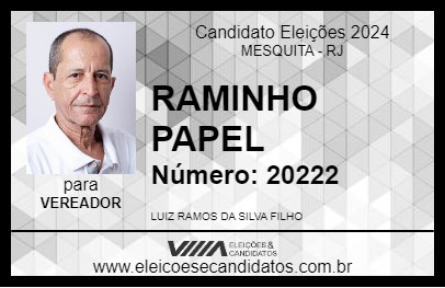 Candidato RAMINHO PAPEL 2024 - MESQUITA - Eleições