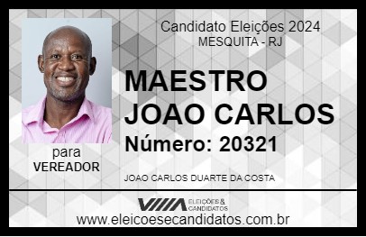 Candidato MAESTRO JOAO CARLOS 2024 - MESQUITA - Eleições