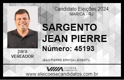 Candidato SARGENTO JEAN PIERRE 2024 - MARICÁ - Eleições