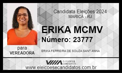 Candidato ERIKA MCMV 2024 - MARICÁ - Eleições