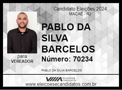 Candidato PABLO DA SILVA BARCELOS 2024 - MACAÉ - Eleições