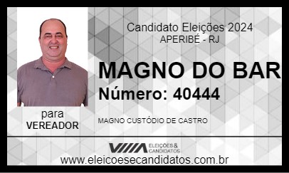 Candidato MAGNO DO BAR 2024 - APERIBÉ - Eleições