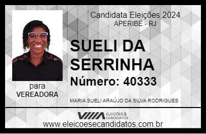 Candidato SUELI DA SERRINHA 2024 - APERIBÉ - Eleições