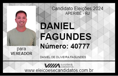 Candidato DANIEL FAGUNDES 2024 - APERIBÉ - Eleições