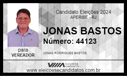 Candidato JONAS BASTOS 2024 - APERIBÉ - Eleições