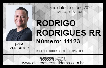 Candidato RODRIGO RODRIGUES  RR 2024 - MESQUITA - Eleições