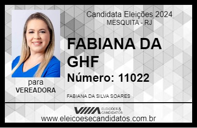 Candidato FABIANA DA  GHF 2024 - MESQUITA - Eleições