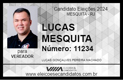 Candidato LUCAS MESQUITA 2024 - MESQUITA - Eleições