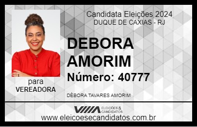 Candidato DEBORA AMORIM 2024 - DUQUE DE CAXIAS - Eleições