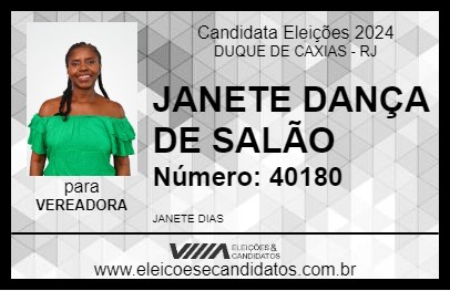 Candidato JANETE DANÇA DE SALÃO 2024 - DUQUE DE CAXIAS - Eleições