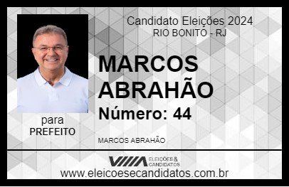 Candidato MARCOS ABRAHÃO 2024 - RIO BONITO - Eleições