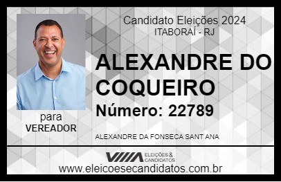 Candidato ALEXANDRE DO COQUEIRO 2024 - ITABORAÍ - Eleições