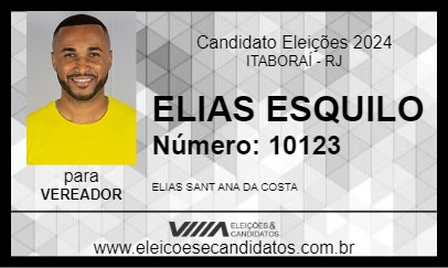 Candidato ELIAS ESQUILO 2024 - ITABORAÍ - Eleições