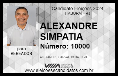 Candidato ALEXANDRE SIMPATIA 2024 - ITABORAÍ - Eleições