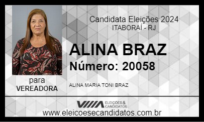 Candidato ALINA BRAZ 2024 - ITABORAÍ - Eleições