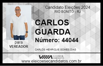 Candidato CARLOS GUARDA 2024 - RIO BONITO - Eleições