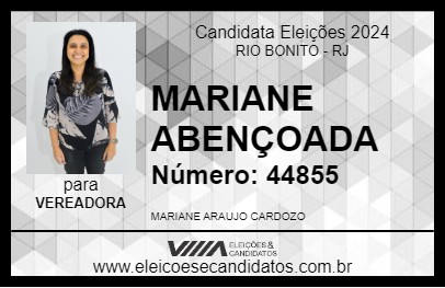 Candidato MARIANE ABENÇOADA 2024 - RIO BONITO - Eleições