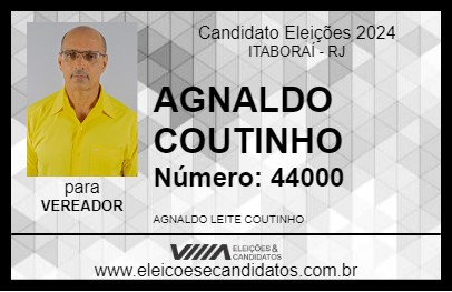 Candidato AGNALDO COUTINHO 2024 - ITABORAÍ - Eleições