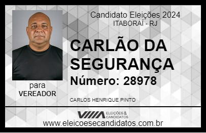 Candidato CARLÃO DA SEGURANÇA 2024 - ITABORAÍ - Eleições