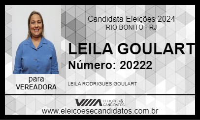 Candidato LEILA GOULART 2024 - RIO BONITO - Eleições