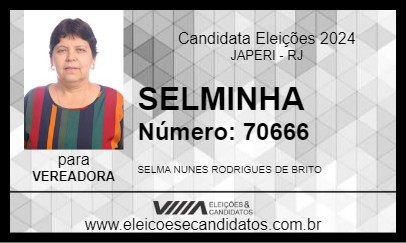 Candidato SELMINHA 2024 - JAPERI - Eleições