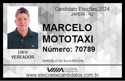 Candidato MARCELO MOTOTAXI 2024 - JAPERI - Eleições