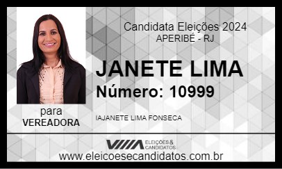 Candidato JANETE LIMA 2024 - APERIBÉ - Eleições