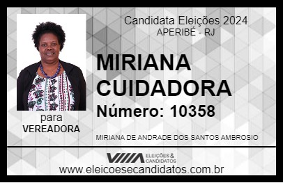 Candidato MIRIANA CUIDADORA 2024 - APERIBÉ - Eleições