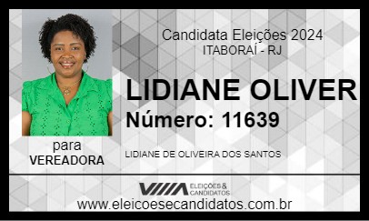 Candidato LIDIANE OLIVER 2024 - ITABORAÍ - Eleições