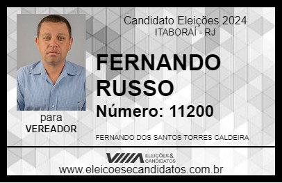 Candidato FERNANDO RUSSO 2024 - ITABORAÍ - Eleições