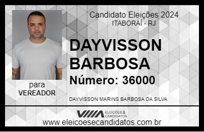 Candidato DAYVISSON BARBOSA 2024 - ITABORAÍ - Eleições