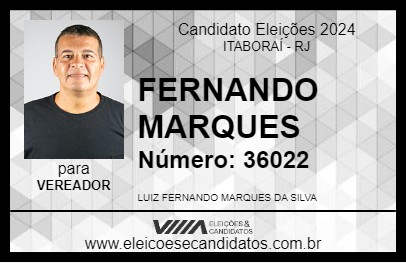 Candidato FERNANDO MARQUES 2024 - ITABORAÍ - Eleições