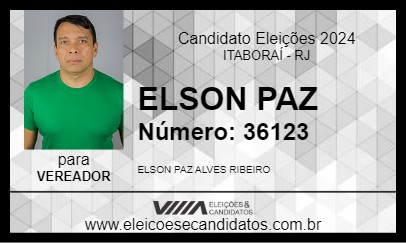 Candidato ELSON PAZ 2024 - ITABORAÍ - Eleições