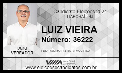 Candidato LUIZ VIEIRA 2024 - ITABORAÍ - Eleições