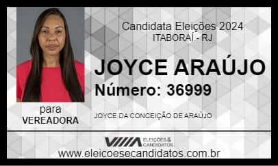 Candidato JOYCE ARAÚJO 2024 - ITABORAÍ - Eleições